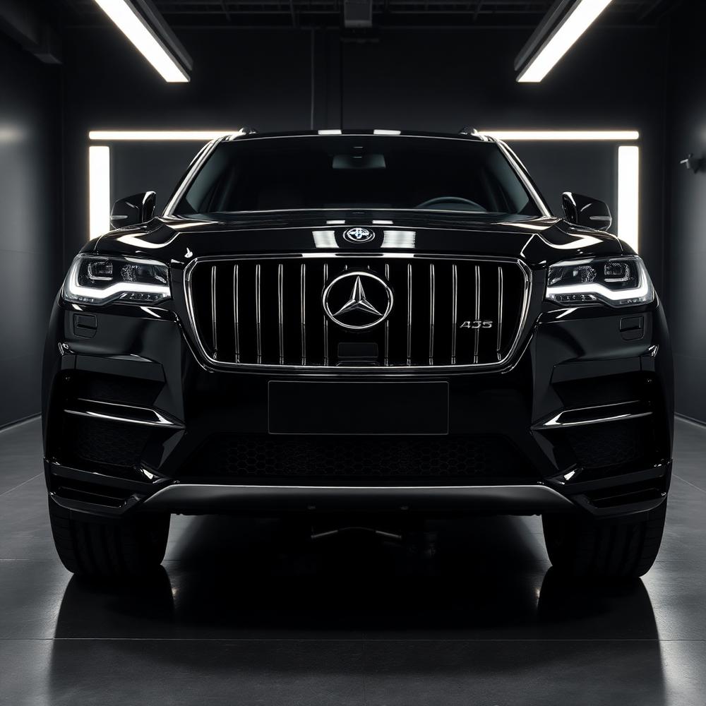 Zwarte luxe SUV na een complete detailing in onze studio